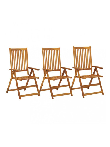 Sonata Градински накланящи се столове, 3 бр, акация масив