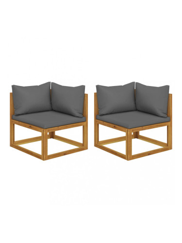 Sonata Модулни ъглови дивани с възглавници, 2 бр, тъмносиви