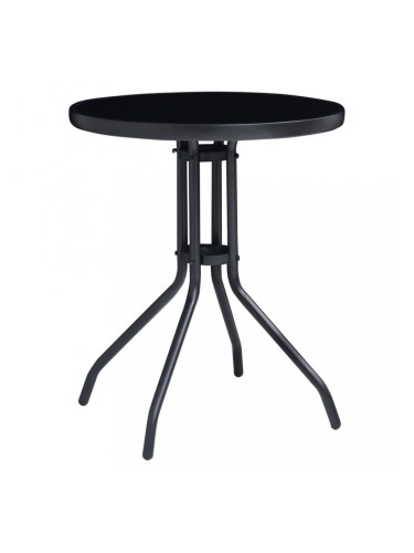 Sonata Градинска маса, антрацит и черно, 60 см, стомана и стъкло