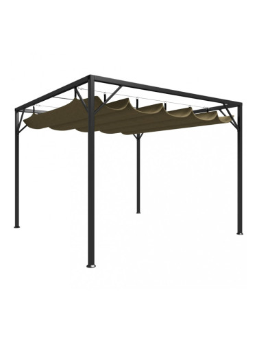 Sonata Градинска шатра с прибиращ се покрив, 3x3 м, таупе, 180 г/м²
