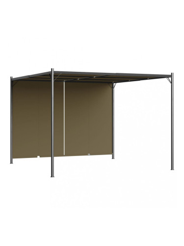 Sonata Градинска пергола с прибиращ се покрив, 3x3 м, таупе, 180 г/м²