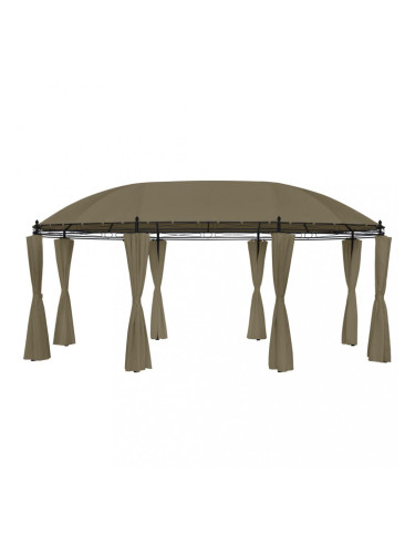 Sonata Шатра със завеси, 5,3x3,5x2,65 м, таупе, 180 г/м²