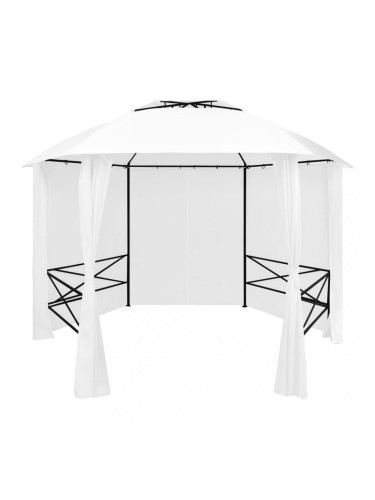 Sonata Градинска шатра със завеси, 360x312x265 см, бяла, 180 г/м²