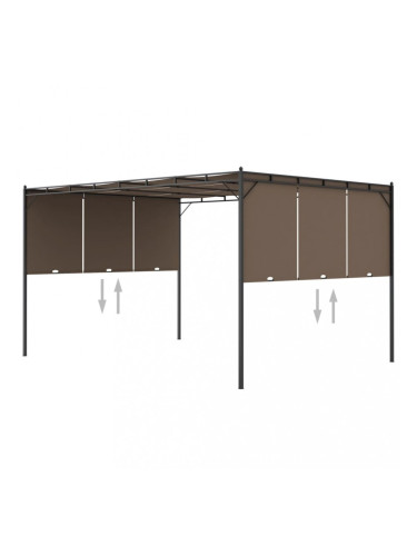 Sonata Градинска шатра със странична завеса, 4x3x2,25 м, таупе