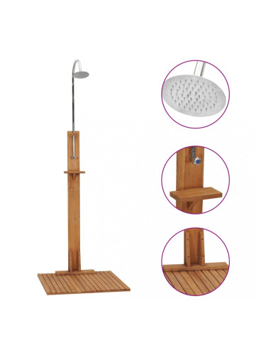 Sonata Градински душ, 75x75x210 см, тиково дърво масив