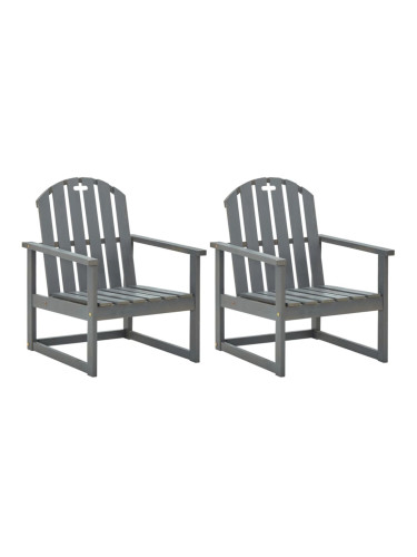 Sonata Градински столове, 2 бр, сиви, акациево дърво масив