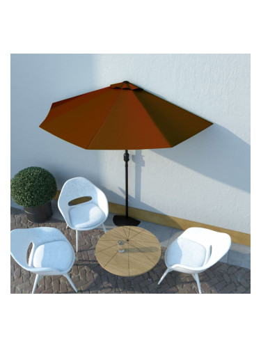 Sonata Балконски чадър с алуминиев прът теракота 270x135x245см половин