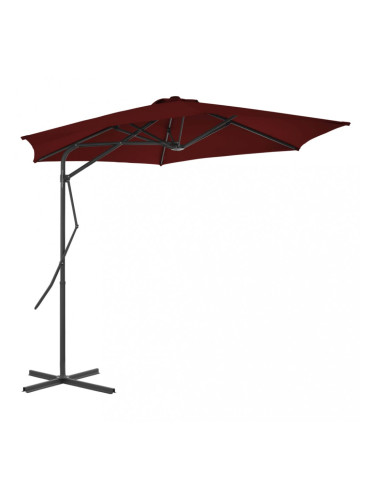 Sonata Градински чадър със стоманен прът, бордо, 300x230 см