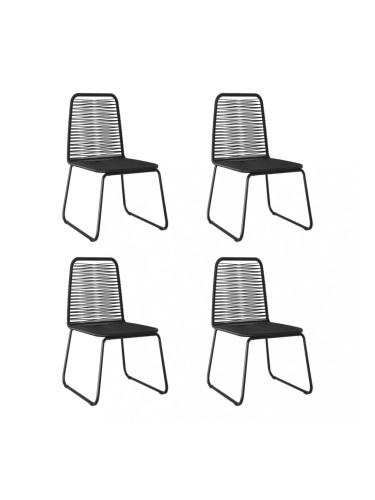 Sonata Външни столове, 4 бр, полиратан, черни