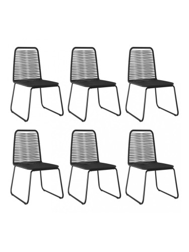 Sonata Външни столове, 6 бр, полиратан, черни