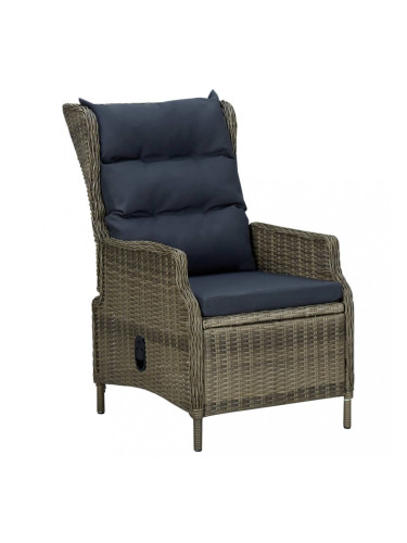 Sonata Накланящ се градински стол с възглавници, полиратан, кафяв