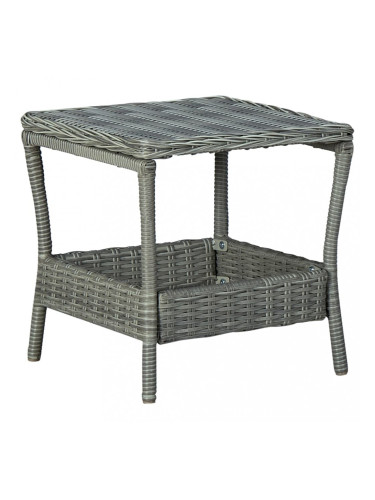 Sonata Градинска маса, светлосива, 45x45x46,5 см, полиратан