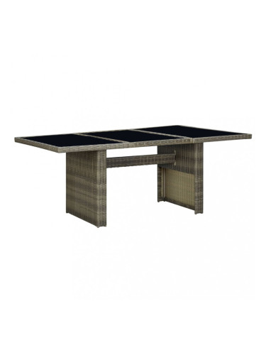 Sonata Градинска маса, кафява, полиратан и закалено стъкло