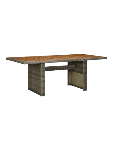 Sonata Градинска маса, кафява, полиратан и акация масив