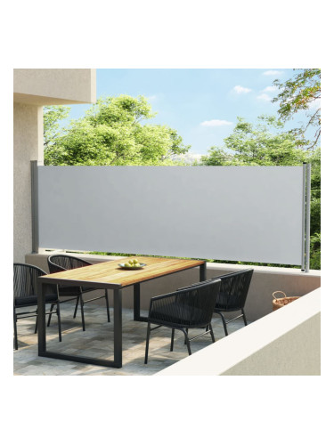 Sonata Прибираща се дворна странична тента, 140x600 см, сива