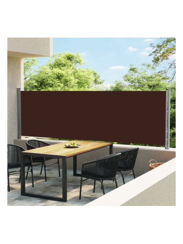 Sonata Прибираща се дворна странична тента, 140x600 см, кафява