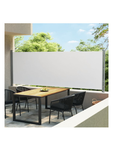 Sonata Прибираща се дворна странична тента, 600x160 см, кремава