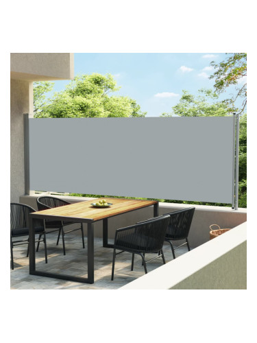 Sonata Прибираща се дворна странична тента, 600x160 см, сива