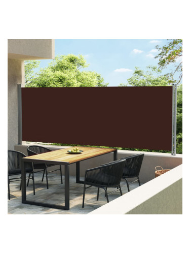 Sonata Прибираща се дворна странична тента, 600x160 см, кафява