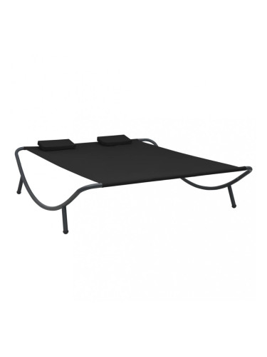 Sonata Градинско лаундж легло, текстил, черно