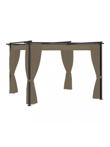 Sonata Беседка със завеси, 3х3 м, таупе, стомана