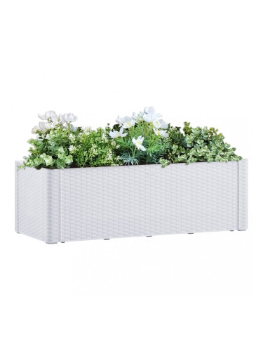 Sonata Градинска повдигната леха, самополивна, бяла, 100x43x33 см