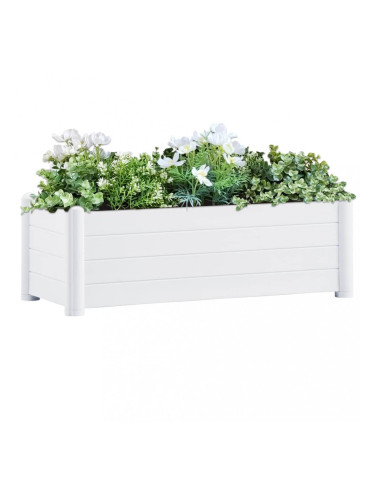 Sonata Градинска висока леха, PP, бяла, 100x43x35 см