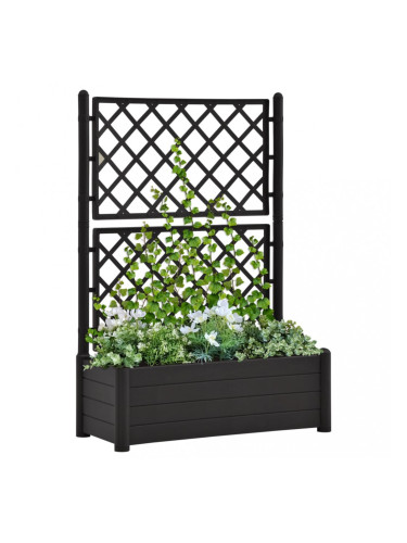 Sonata Градински сандък с пергола, 100x43x142 см, РР, антрацит