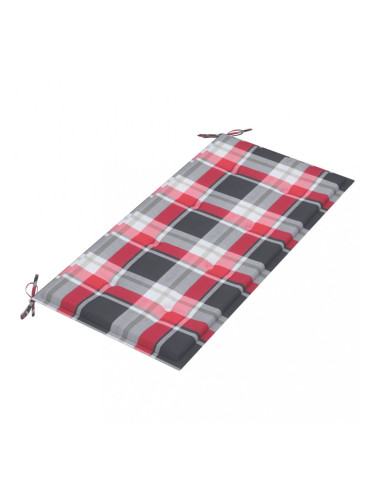 Sonata Възглавница за градинска пейка червено каре 100x50x4 см плат
