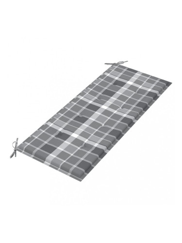 Sonata Възглавница за градинска пейка сиво каре 120x50x4 см плат