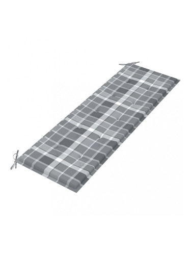 Sonata Възглавница за градинска пейка сиво каре 150x50x4 см плат