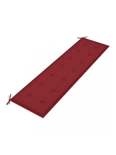 Sonata Възглавница за градинска пейка виненочервена 180x50x4 см плат