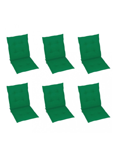 Sonata Възглавници за градински столове, 6 бр, зелени, 100x50x4 см