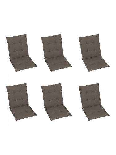 Sonata Възглавници за градински столове, 6 бр, таупе, 100x50x4 см