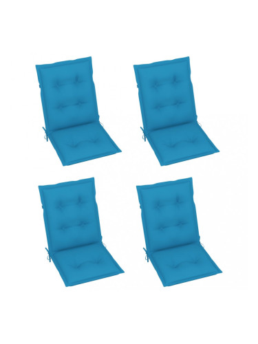 Sonata Възглавници за градински столове, 4 бр, сини, 100x50x7 см