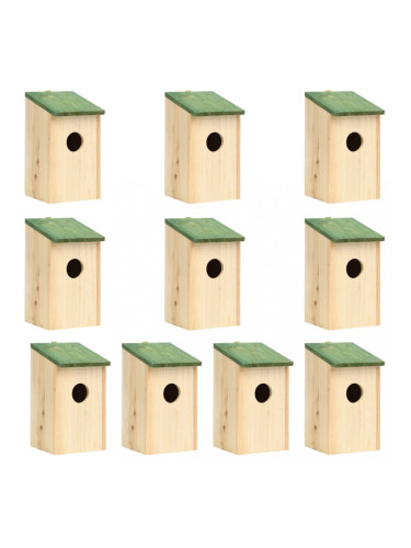 Sonata Къщи за птици, 10 бр, чам масив, 12x12x22 см
