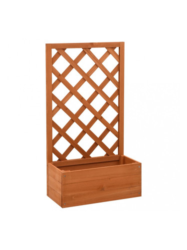 Sonata Градински плантер с решетка, оранжев, 50x25x90 см, чам масив