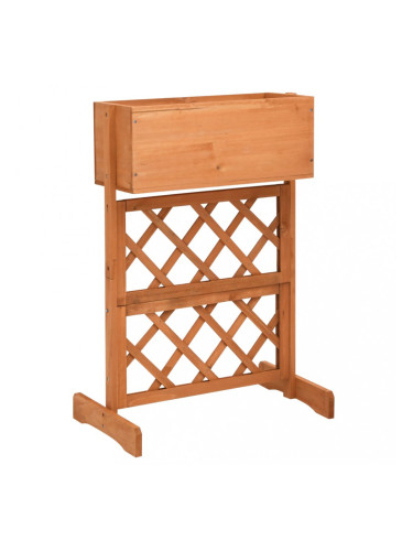 Sonata Градински плантер с решетка, оранжев, 45x30x74 см, чам масив
