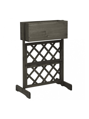 Sonata Градински плантер с решетка, сив, 45x30x74 см, чам масив