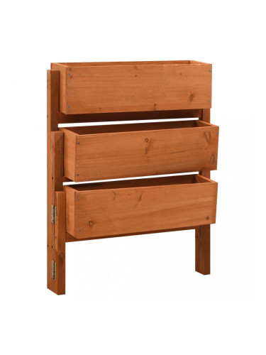 Sonata Градински сгъваем плантер, оранжев, 60x14x75 см, чам масив