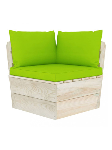 Sonata Палетни възглавници за диван, 3 бр, светлозелени, текстил