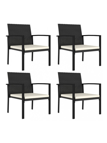 Sonata Градински трапезни столове, 4 бр, полиратан, черни