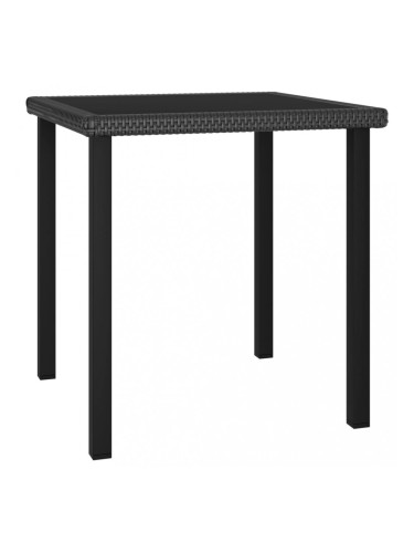 Sonata Градинска трапезна маса, черна, 70x70x73 см, полиратан