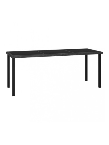 Sonata Градинска трапезна маса, черна, 180x70x73 см, полиратан