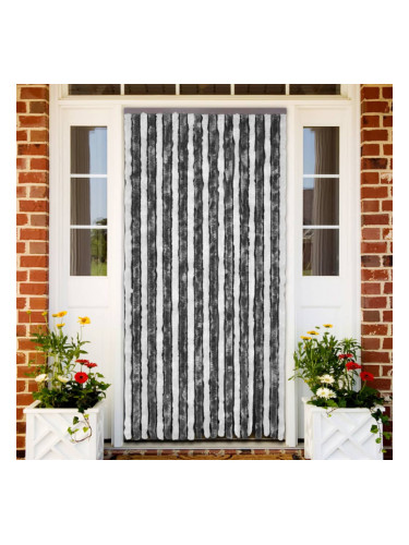 Sonata Завеса против насекоми, сиво и бяло, 56x200 см, шенил