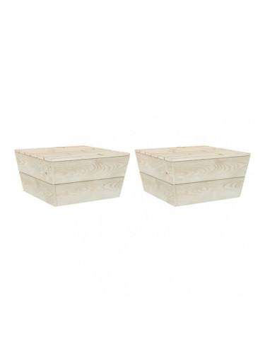 Sonata Градински маси 2 бр 60x60x30 см импрегнирана смърчова дървесина