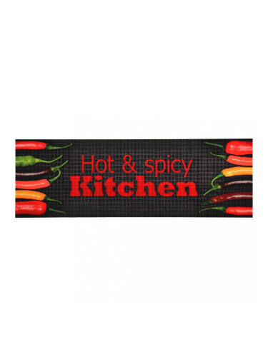 Sonata Кухненско килимче, перимо, надпис "Hot & Spicy", 60x300 см