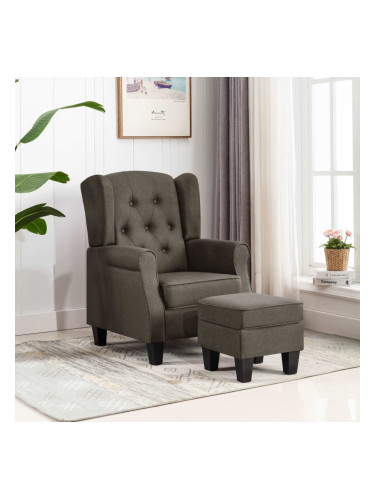 Sonata Фотьойл с табуретка за крака, таупе, текстил