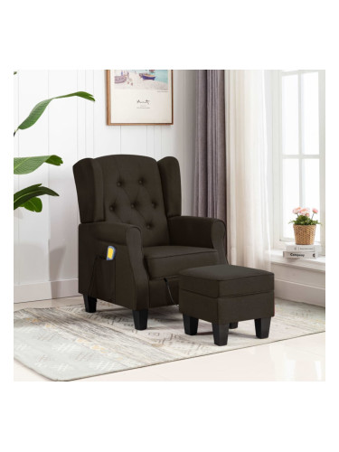 Sonata Масажен стол с табуретка, тъмнокафяв, текстил