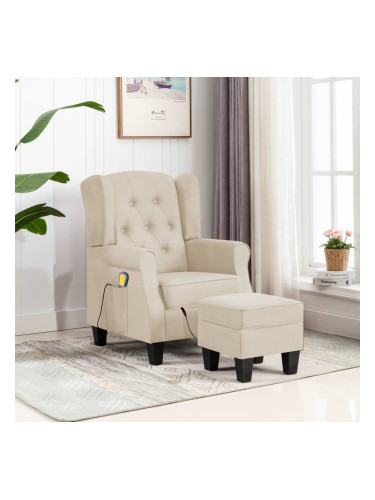 Sonata Масажен стол с табуретка, кремав, текстил